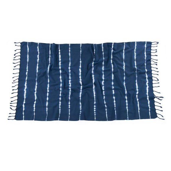 Stylish Luxury Hand Loomed Beach Towel- Navy - Picture 2 of 2